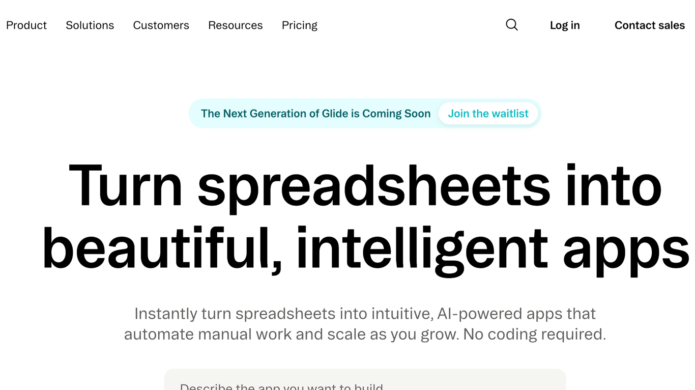 Glide - Spreadsheet to mobile app UI