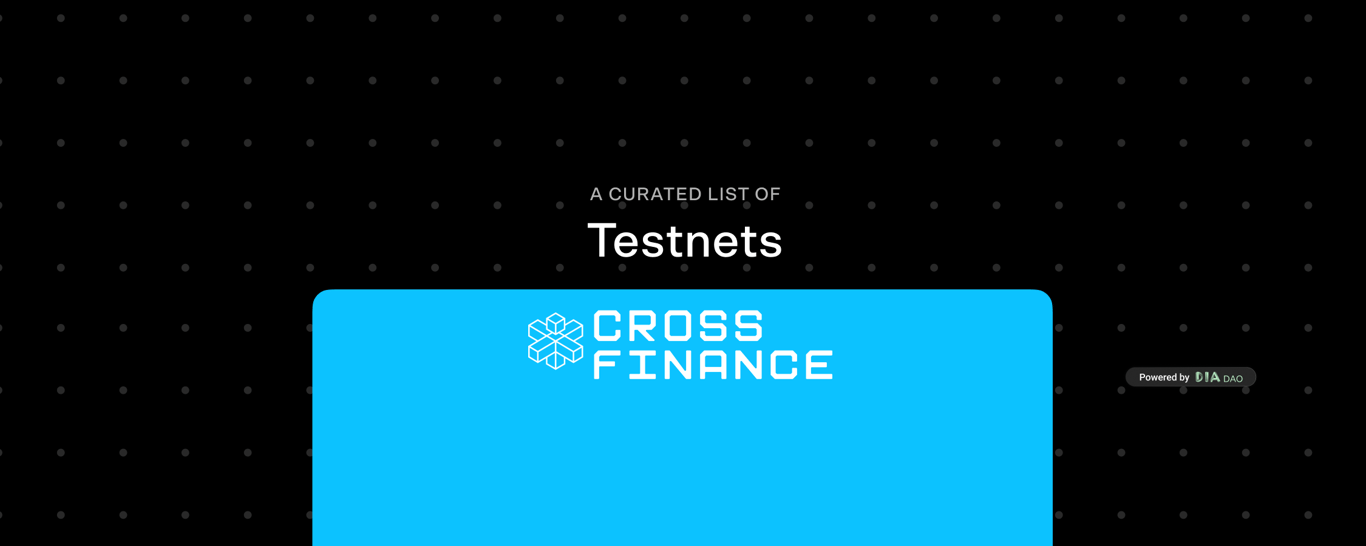 CrossFi Testnets