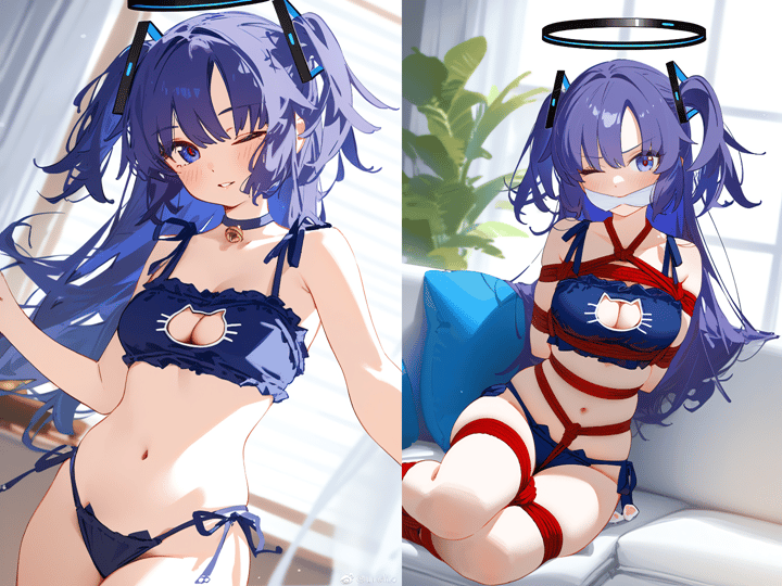 250907早瀬优香蓝色开口猫猫内衣展示内内诱惑