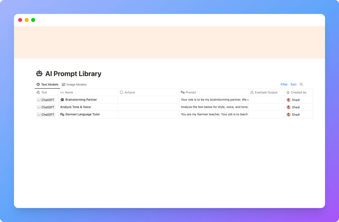 AI Prompt Library template