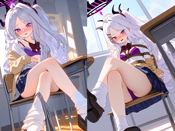 250413空崎日奈学生装教室敞开上衣展示内内诱惑