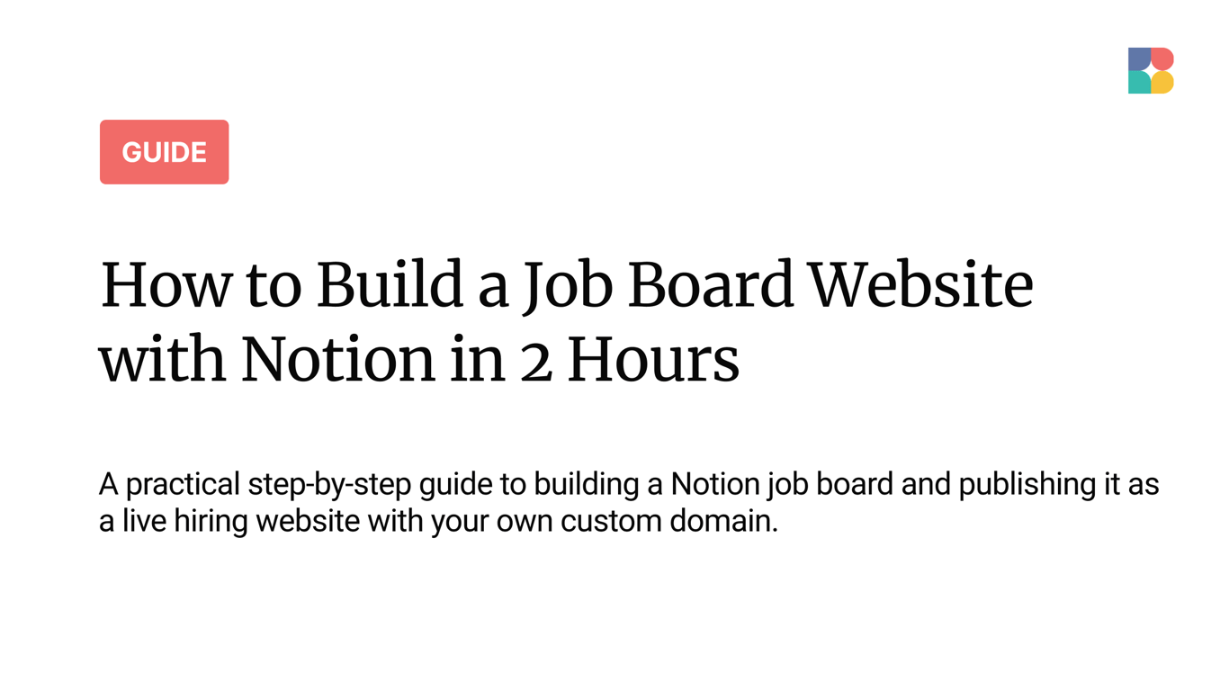 How to Build a Job Board with Notion in 2 Hours (Save $6,000/Year)