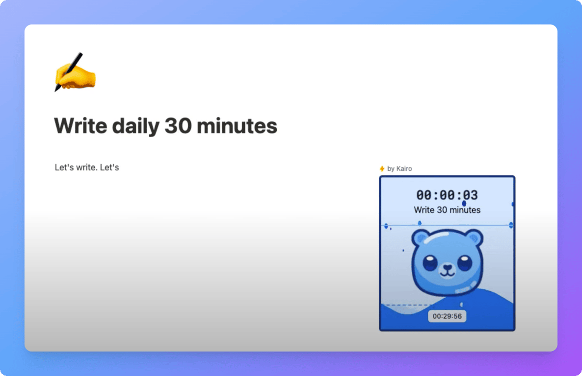 Kairo time block timer