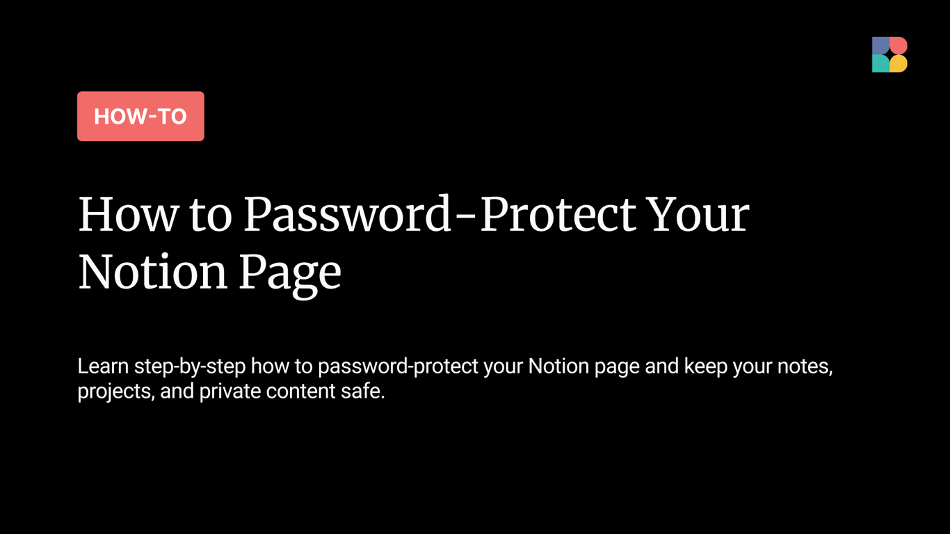How to Password Protect Notion Pages 2026