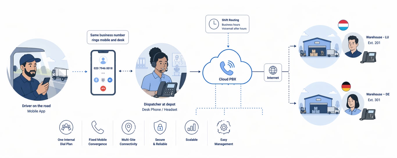 Cloud PBX for Logistics and Transport