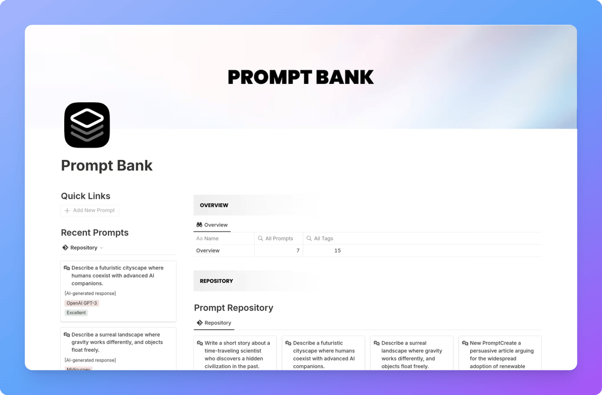 Prompt Bank database