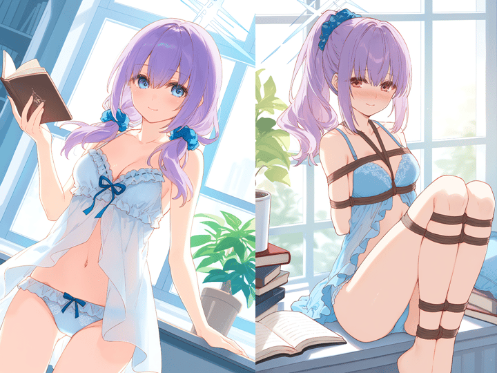 250723秤 亚津子淡蓝色情趣内衣展示内内诱惑