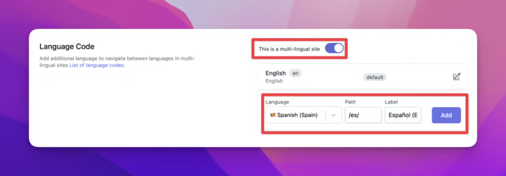 Multilingual site