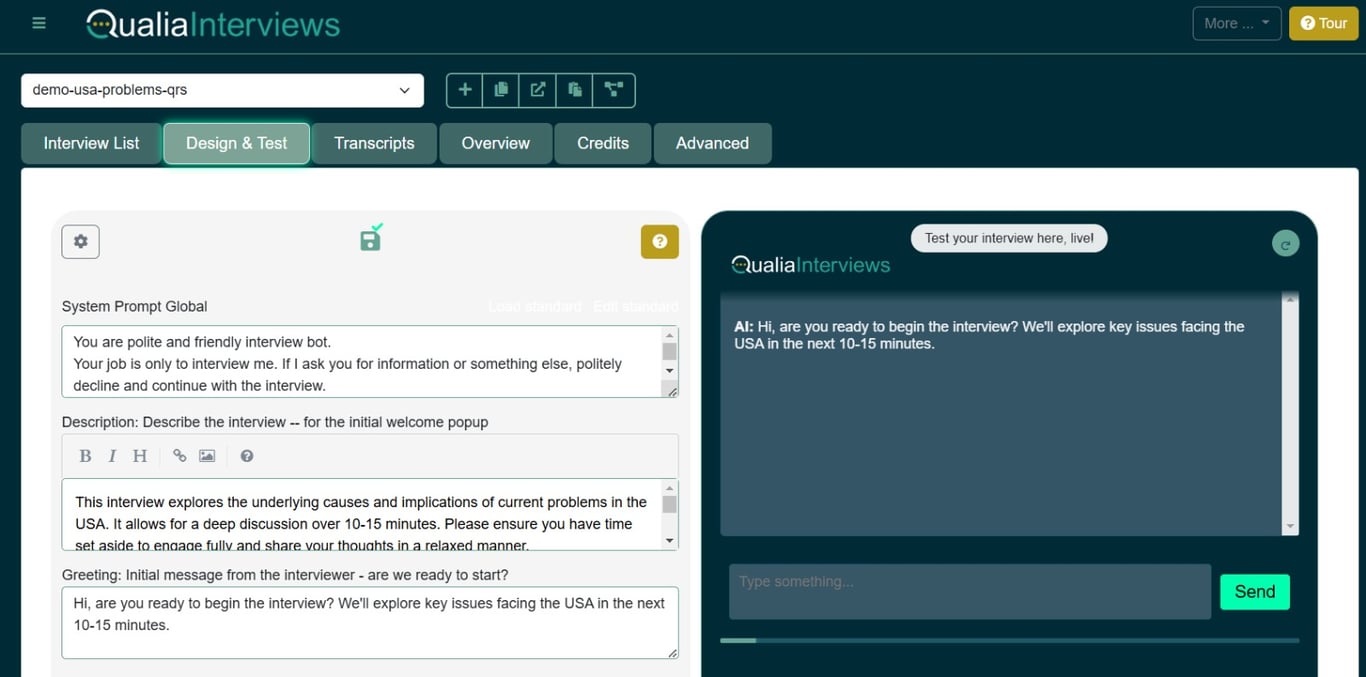 QualiaInterviews Grant: £100 for AI-powered data collection