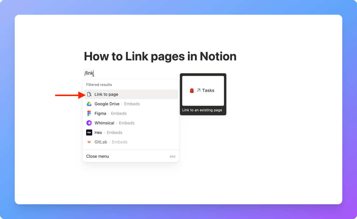 Link to page block