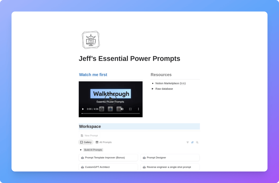 Essential Power Prompts Notion template