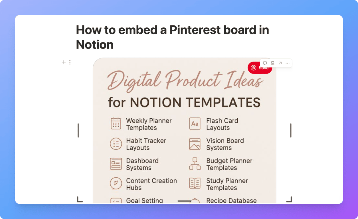 Paste URL embed Notion