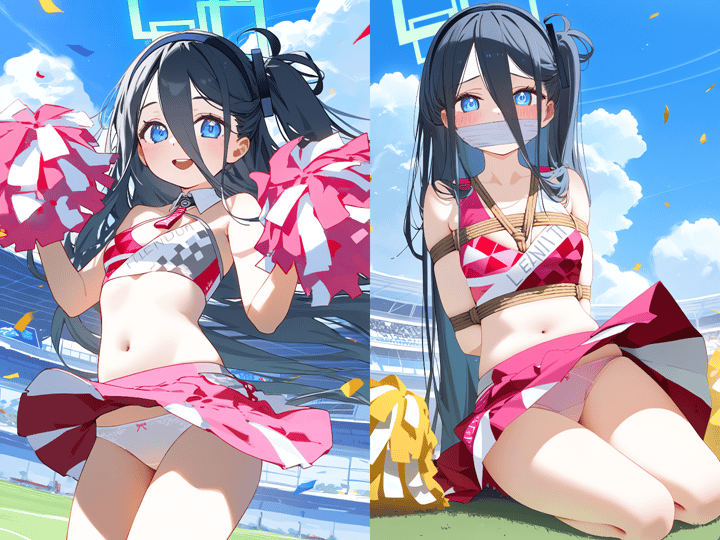 250925天童 爱丽丝粉色啦啦队服展示内内诱惑