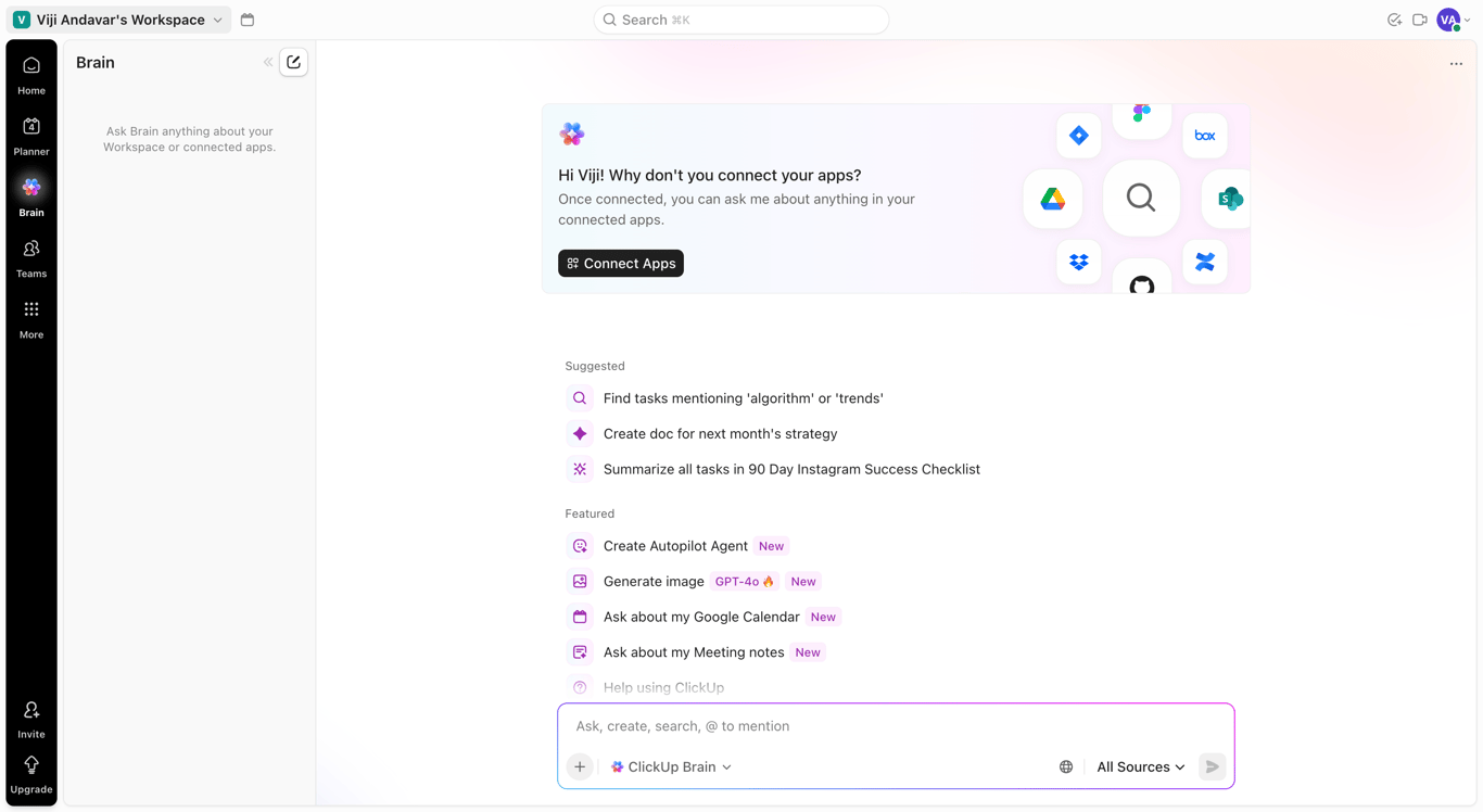Clickup brain interface