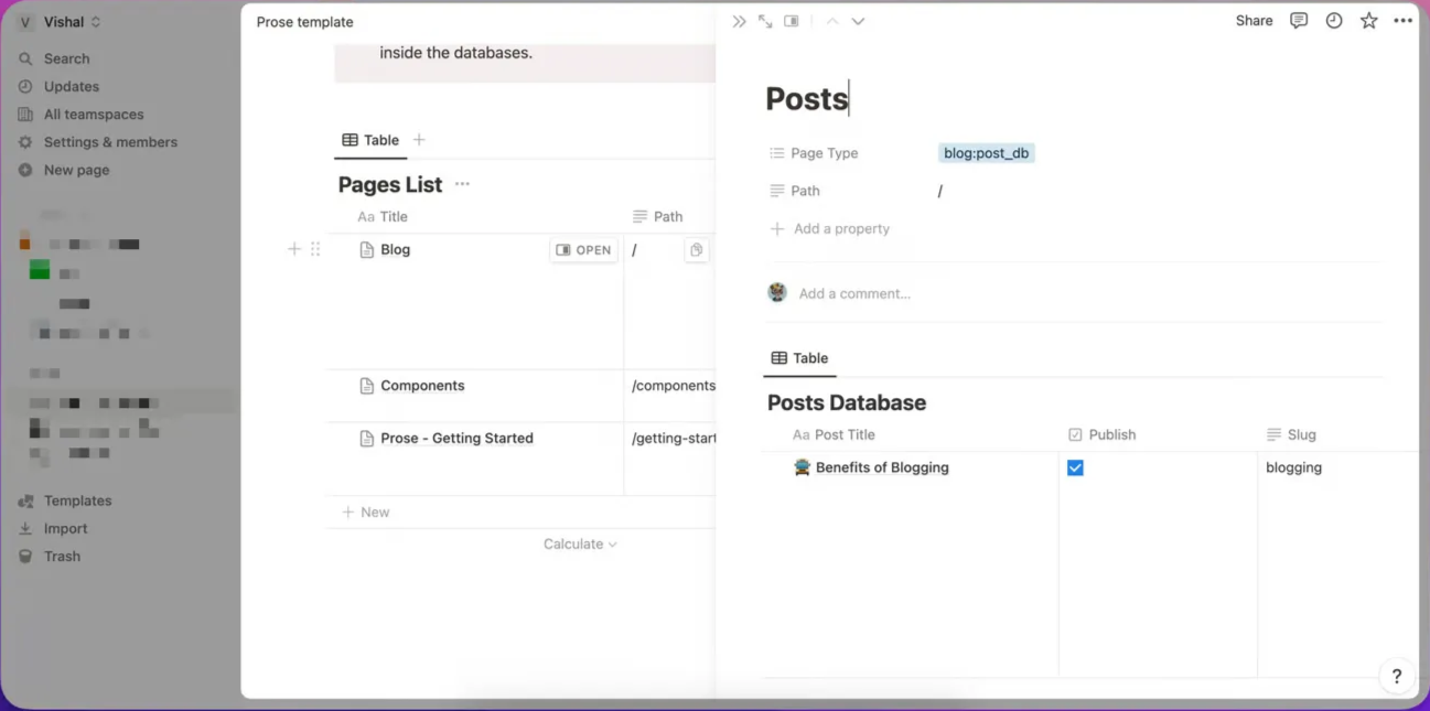 Optimized database structure