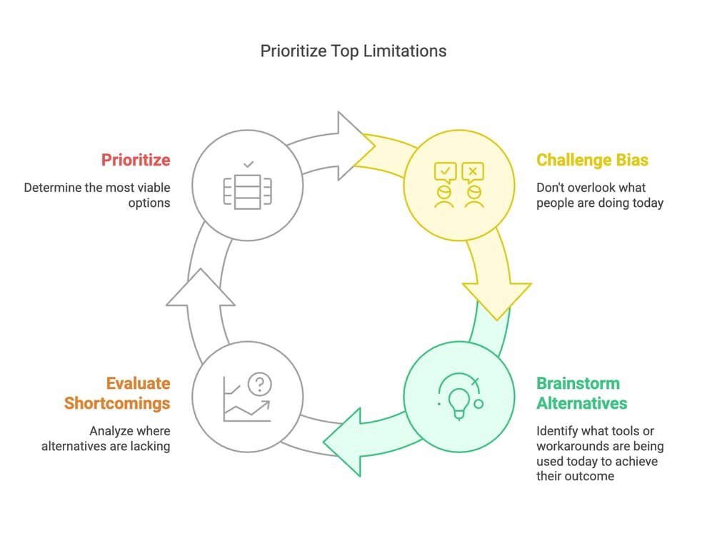 B) Limitations: Brainstorm Your Segment’s Top Alternatives