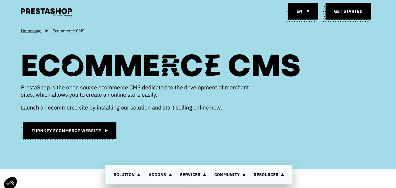 PrestaShop CMS platform