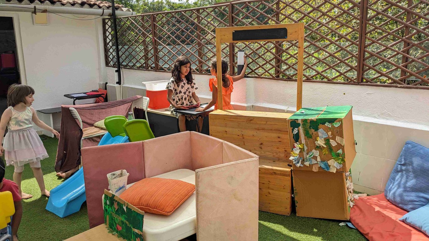 Turning school into home. Shop. Library and much more
