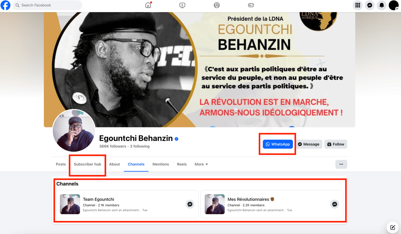 Source: ‘Egountchi Behanzin’  Facebook page (accessed 1 July 2025)