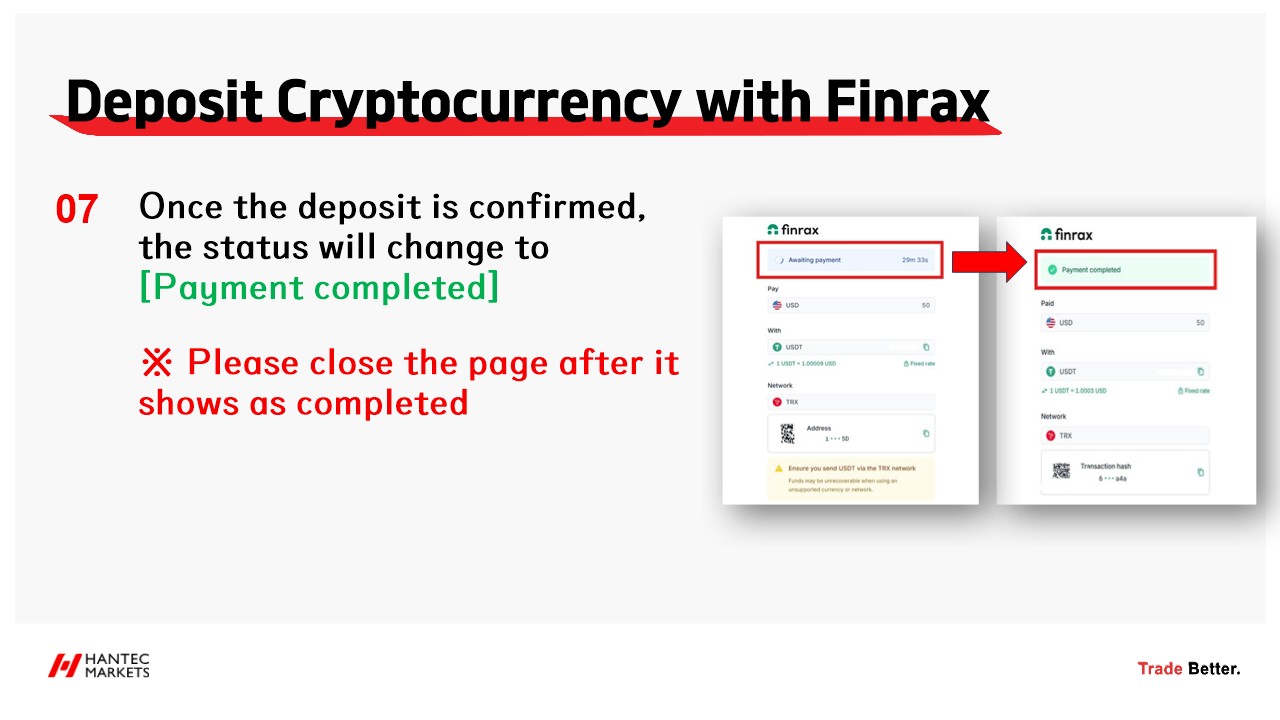 USDT & Crypto Deposit via Finrax 🔥
