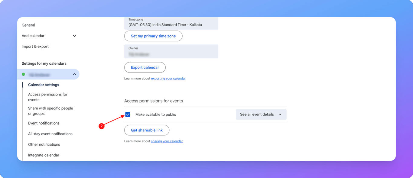 Making Calendar accessible