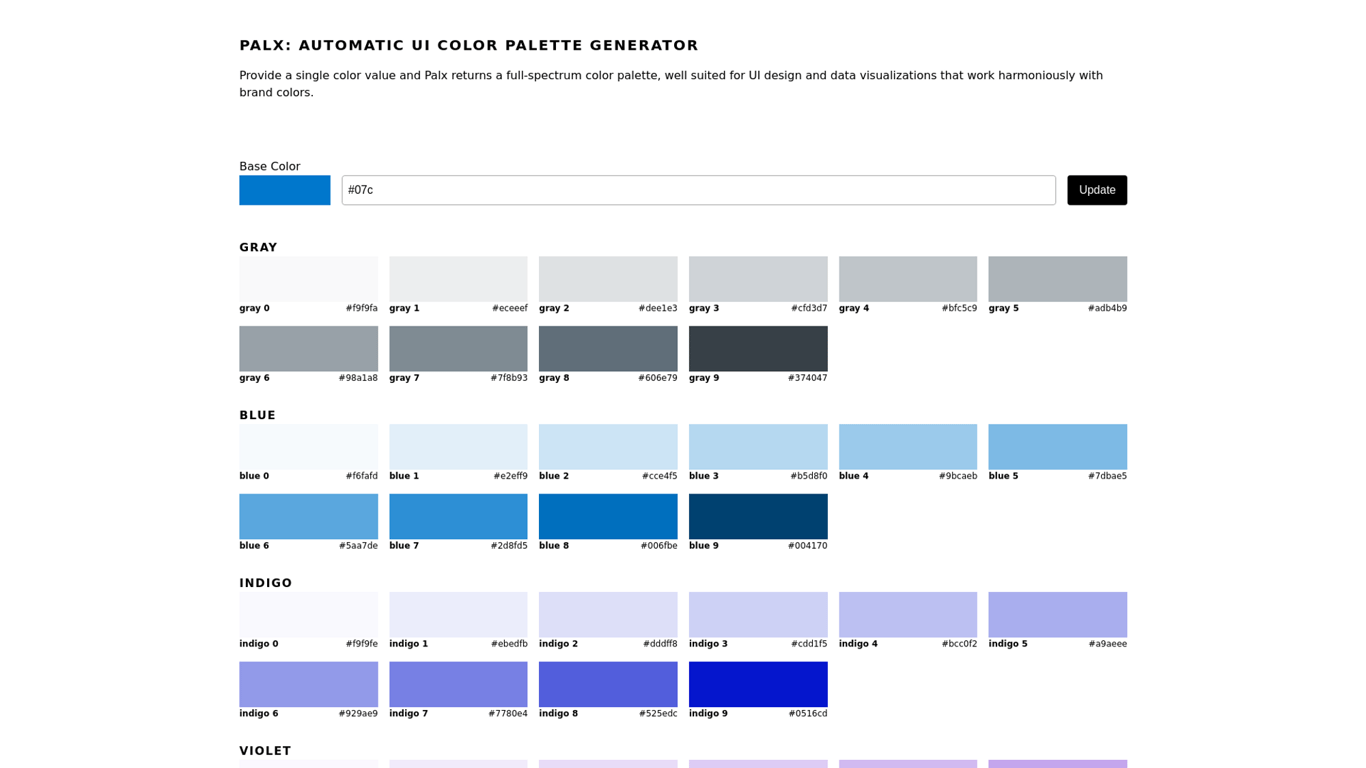 UI Palette Generator