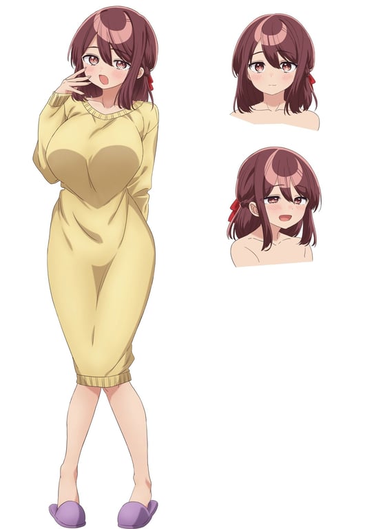 Yowayowa Sensei anime character design for Akemi Abikura