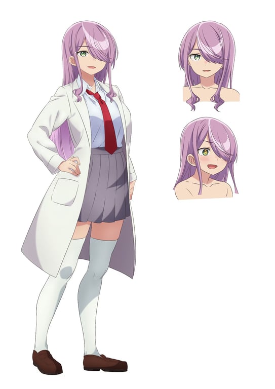 Yowayowa Sensei anime character design for Kaya Kuguri