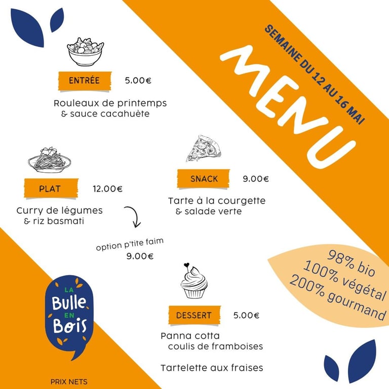 Menu 12-16 mai 2025