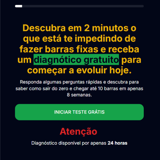 Diagnóstico da Barra Fixa (Treino)