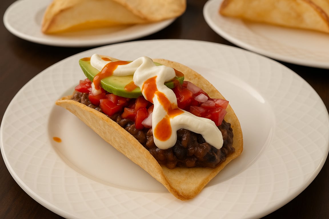 Crispy Black Bean Tacos with Roma Tomato Pico & Homemade Oven-Fried Shells