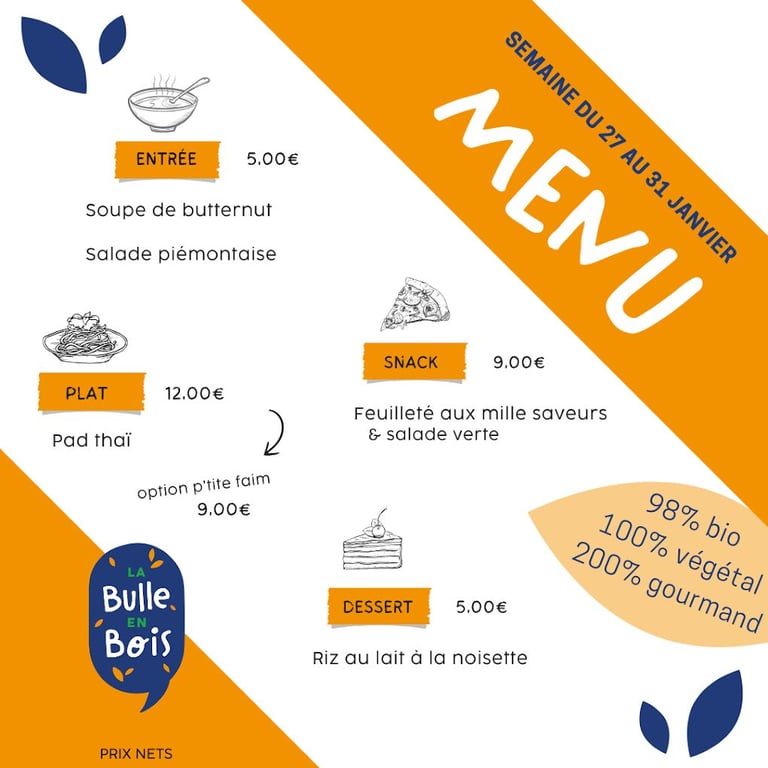 Menu - 27-31 jan 2025