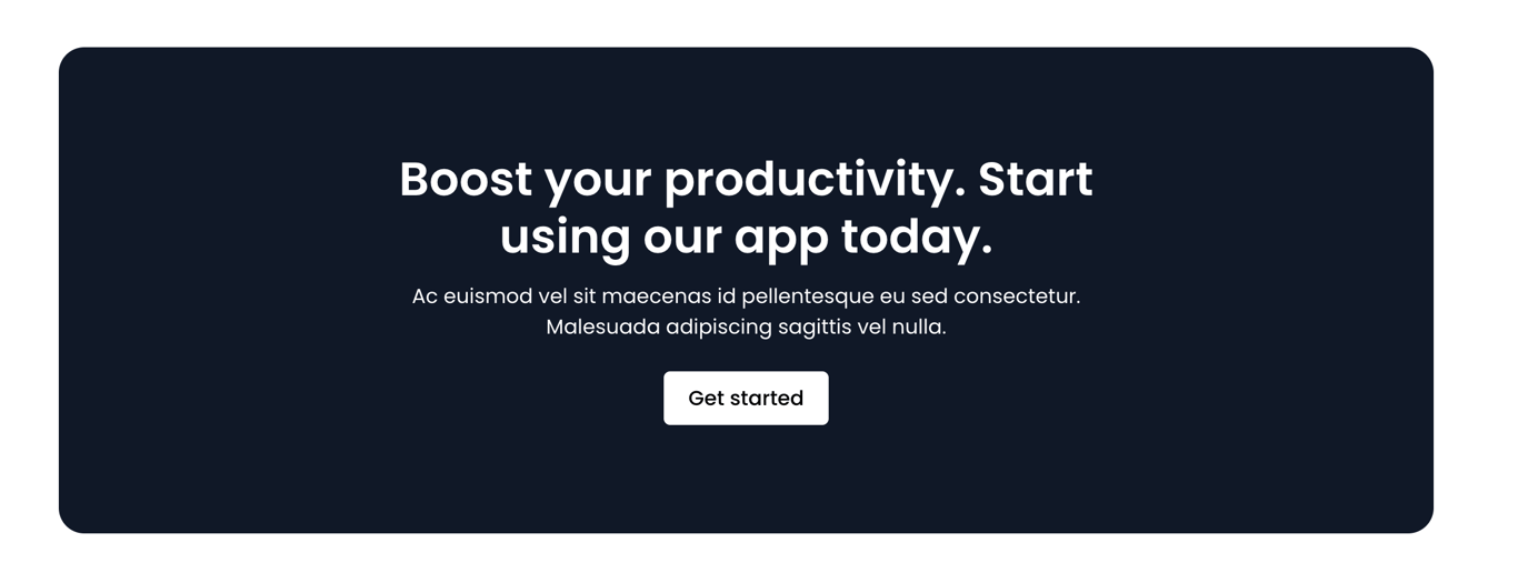 3. Dark panel centered