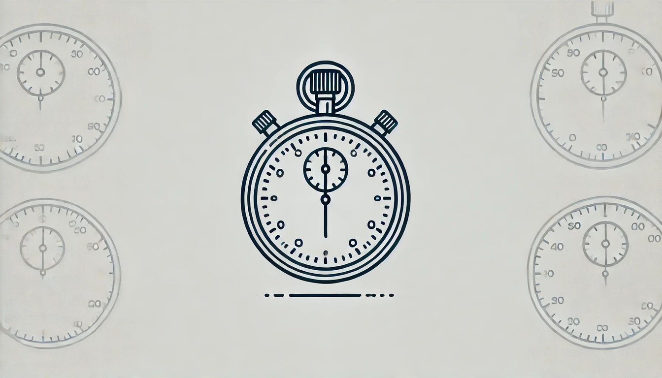 DALL·E 2025-07-03 10.19.10 - A minimal illustration of a single stopwatch centered on a white background. The stopwatch is drawn in a clean, modern style with simple black lines a.webp