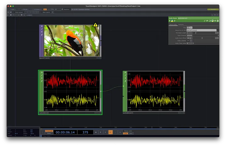 TouchDesigner 播放影片音訊教學：使用 Audio Movie (CHOP) 搭配 Movie File In (TOP)