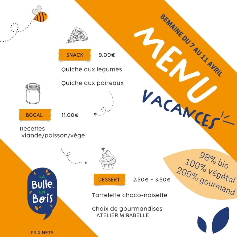 Menu 7-11 avril 2025