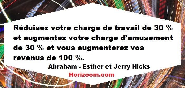 Réduire sa charge de travail pour augmenter ses revenus – Esther et Jerry Hicks