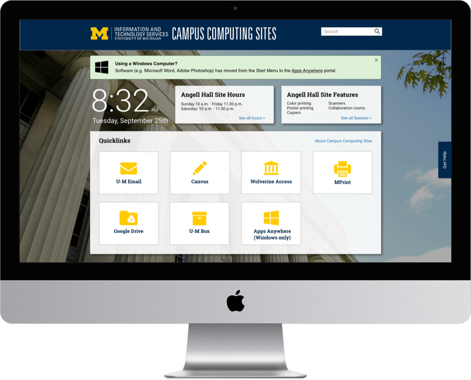 University of Michigan landing page redesign