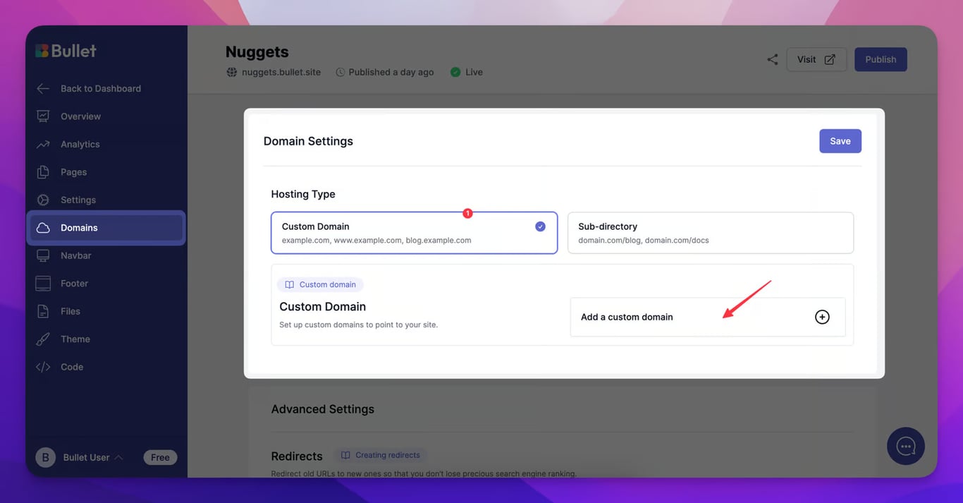 Custom domain support