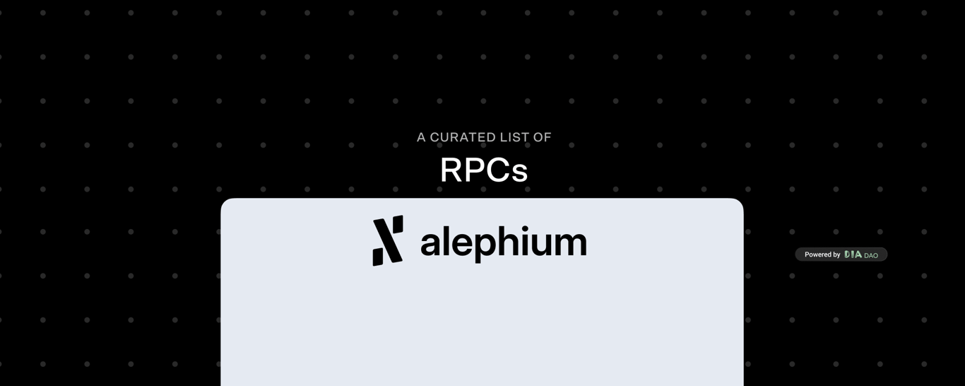 Alephium RPCs
