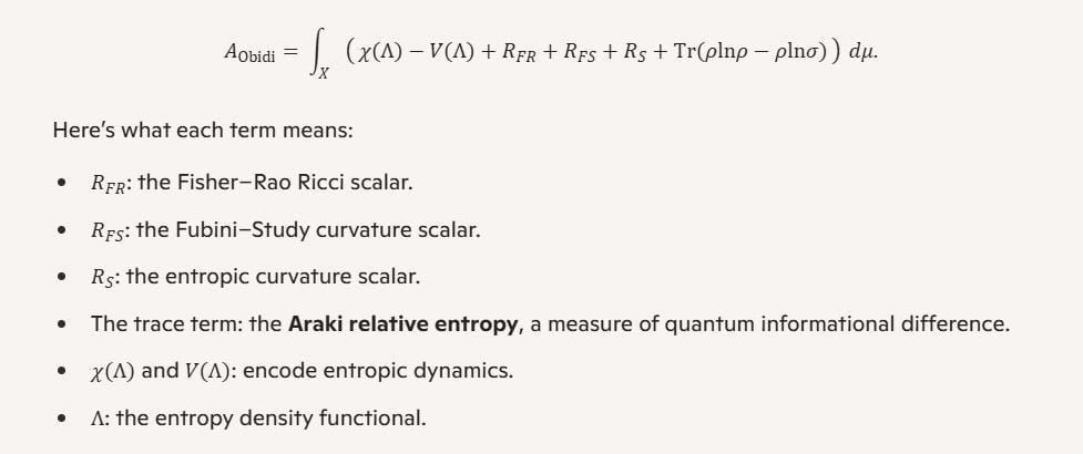General Expression of the Obidi Action