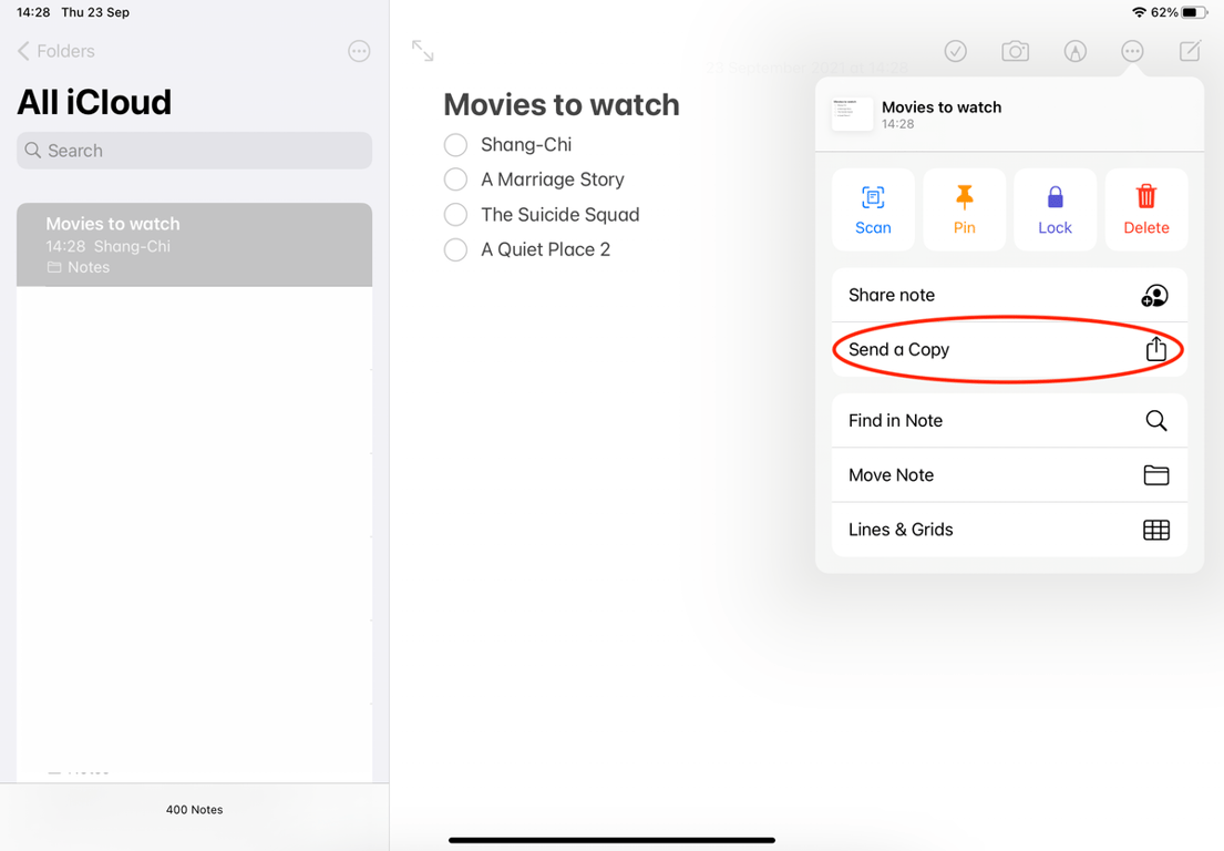 How to convert Apple Notes to PDF on iPad