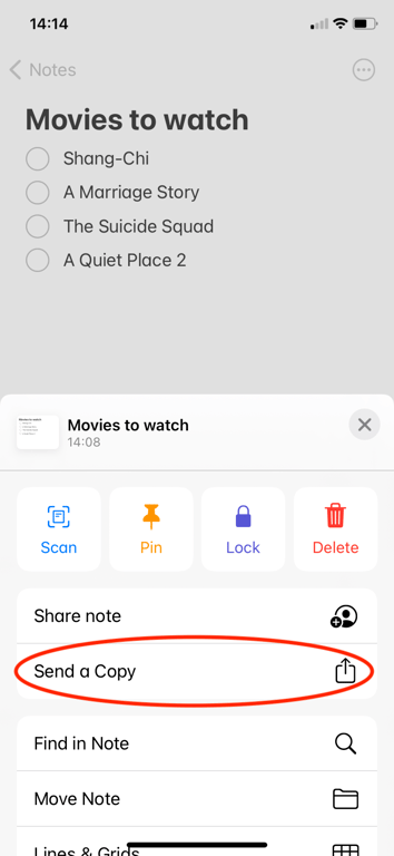 How to convert Apple Notes to PDF on iPhone