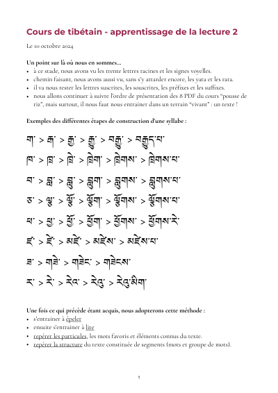 Leçon 2 — Dorje tchang thungma