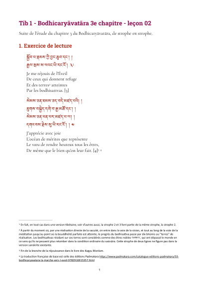 Leçon 2 — Bodhicaryavatara