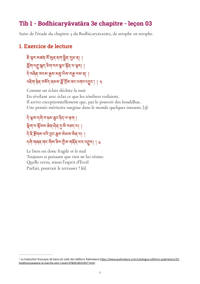 Leçon 3 — Bodhicaryavatara