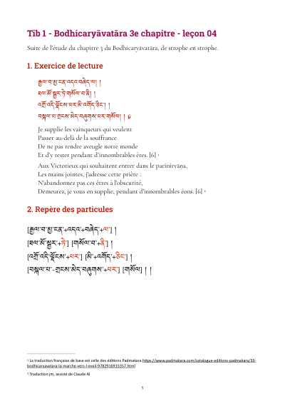 Leçon 4 — Bodhicaryavatara