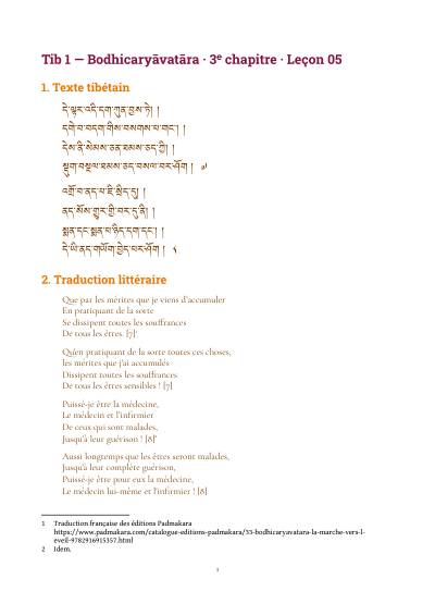 Leçon 5 — Bodhicaryavatara