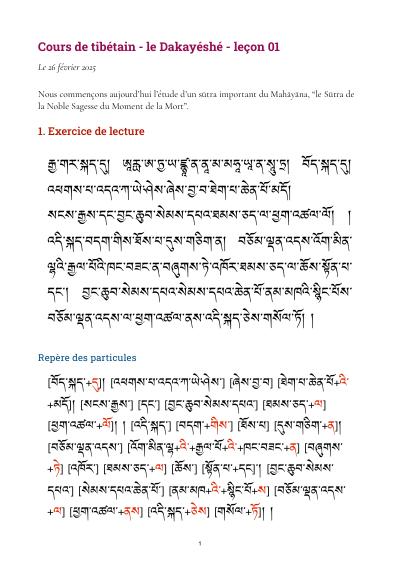 Leçon 1 — Dakayeshe