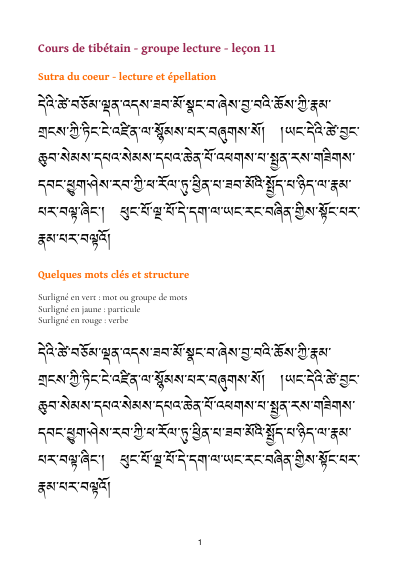 Leçon 12 — Sutra du coeur